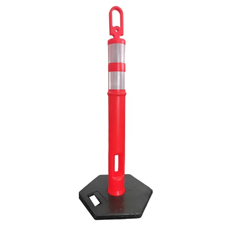 T-Shaped Rubber Base Parking Poles Road Traffic Delineator Post