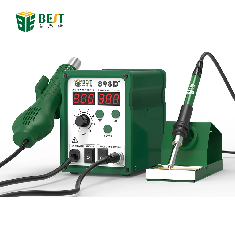  BST-898D + импортный нагревательный элемент цифровой без свинца 2 в 1 700 Вт SMT PCB переработка лучший горячий воздух и станция с паяльной