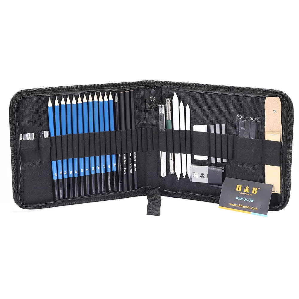 Hot Sale New 32/33/35/40/48/49/50/70 pcs Sketching and Charcoal Pencil Sketch set with Sketch Pad