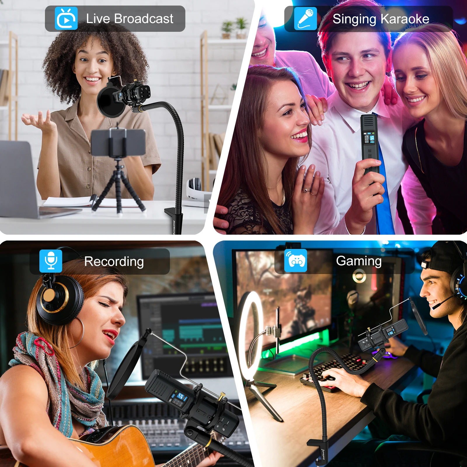 OEM Заводской микрофон изоляционный щит профессиональный конденсаторный USB Студийный микрофон для youtube и прямой трансляции