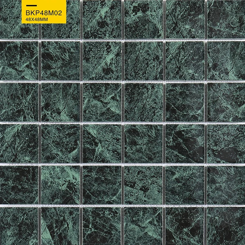 Wholesale Emerald Marble Texture Glazed Matt Porcelain Mosaic Tiles