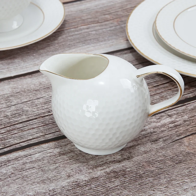 Gold Rim Dinnerware Sets New Bone China Ceramic Dinner Plates