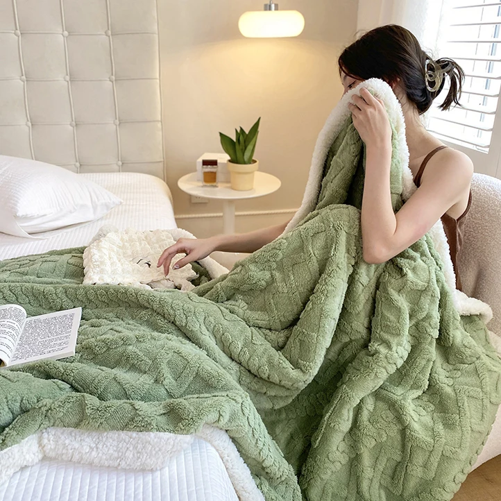 Factory 2024A Class A Blanket  Fleece Bedroom Thickened Warm Multifunctional Reversible Wholesale
