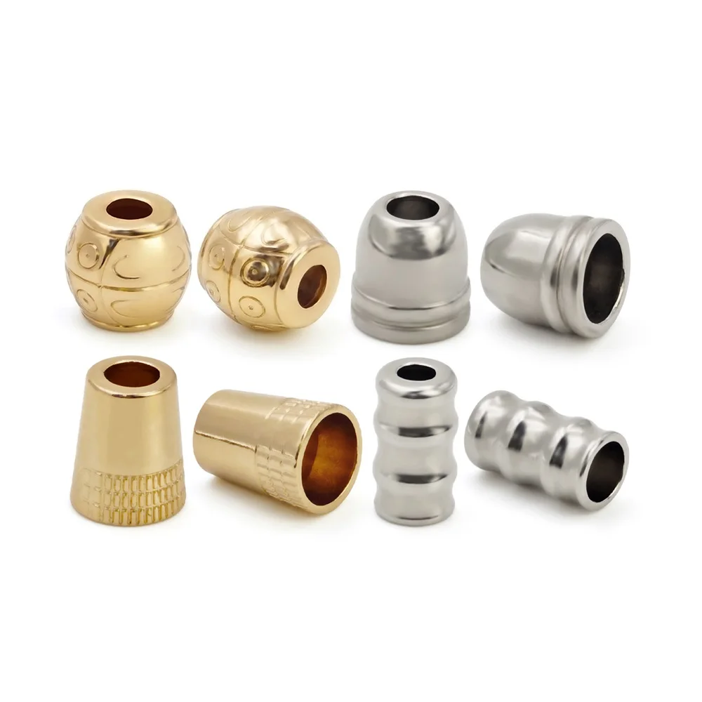 Garment gold black string swimwear drawstring bikini rope end stop metal cap cord end stopper metal ends for cord