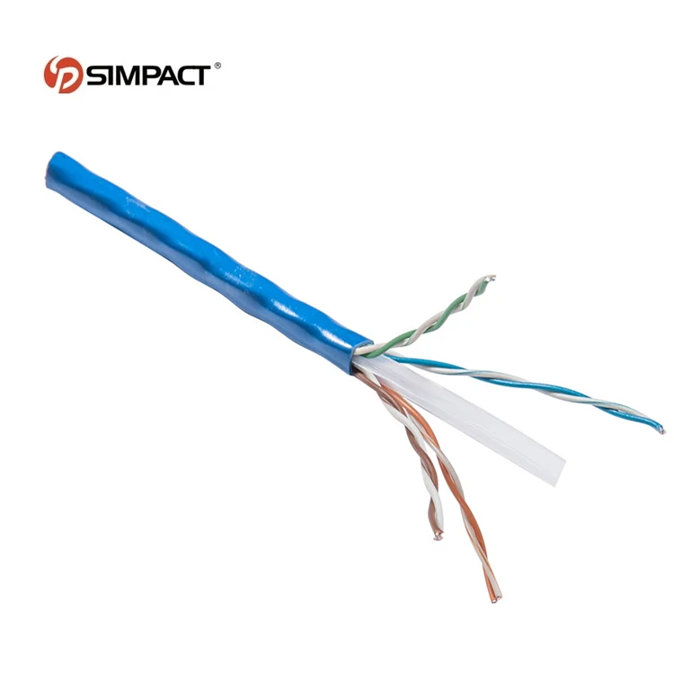 Simpact wholesale PVC/LSZH/CM/CMR/CMP jacket CCA/BC core utp cat6 wire cable 305mm for internet