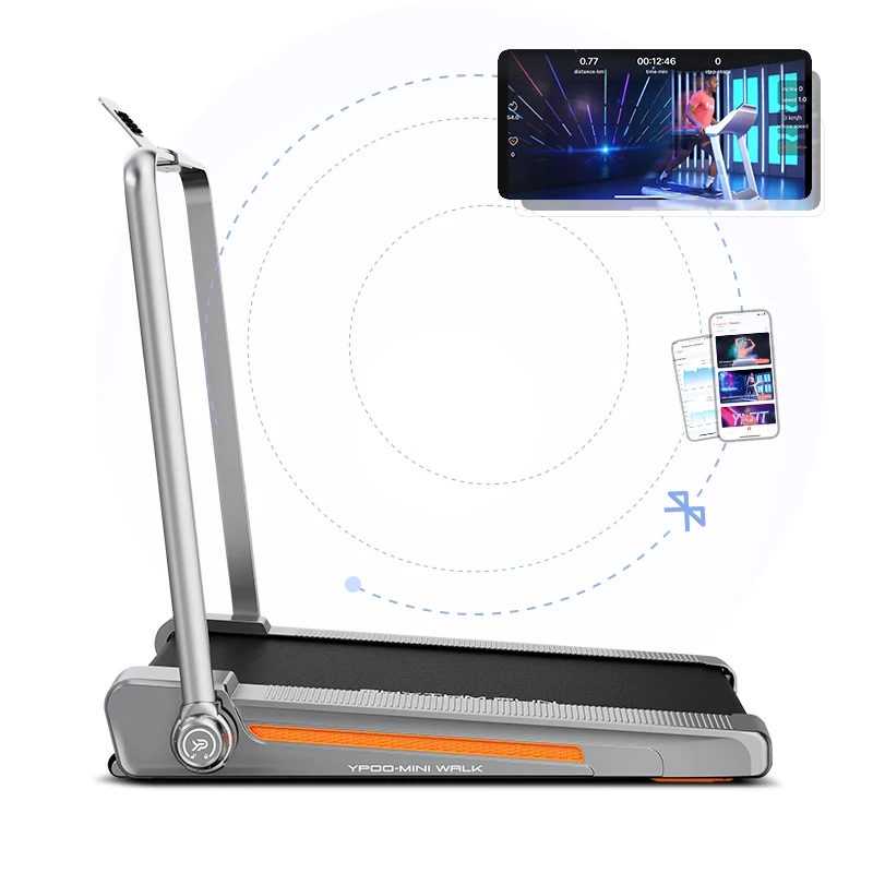 YPOO incline Portable Treadmill Running Machine  with  YPOOFIT APP cheap walking pad small portable folding treadmill
