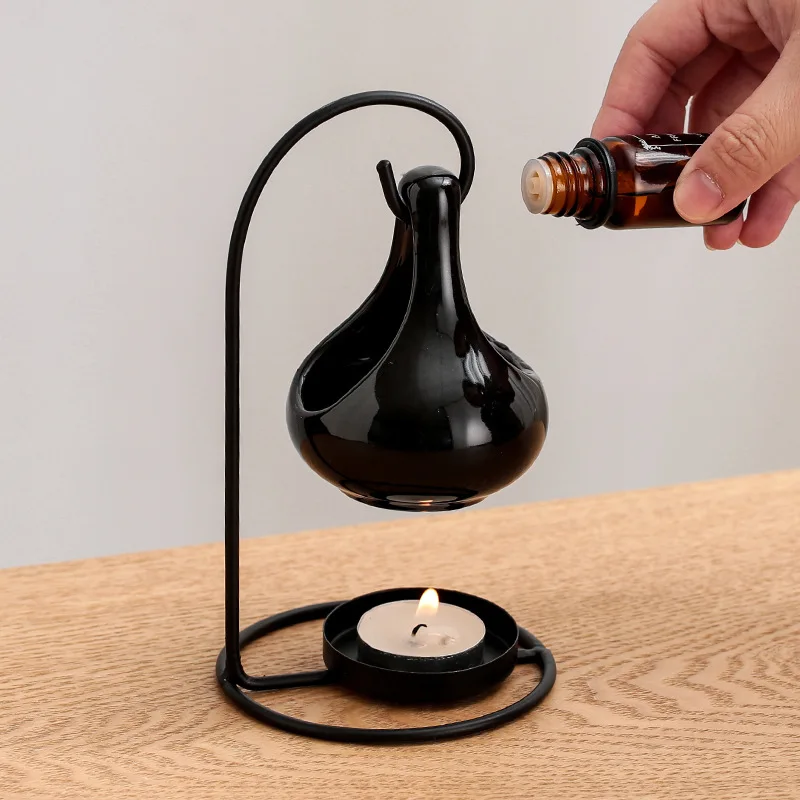 halloween ceramic wax melt burners aromatherapy essential oil burner home decor black hanging cauldron oil burner