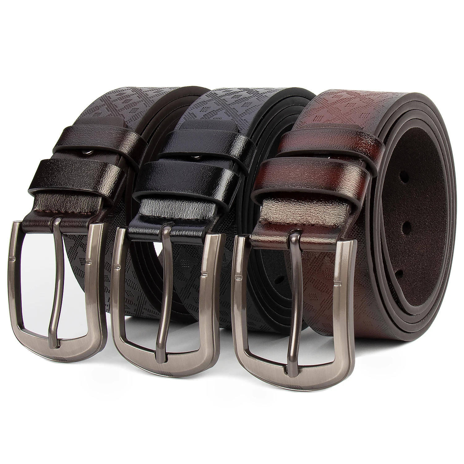 Wholesale TPU material pin buckle leather belt waistband with customized embossing effect outdoor belt for men