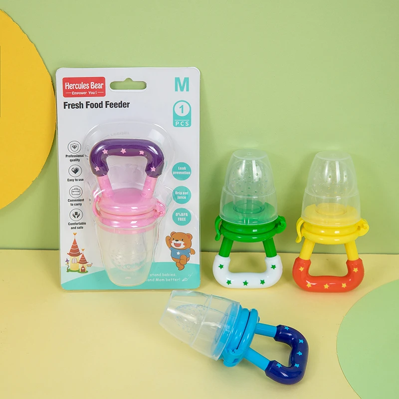 baby teether nipple fresh fruit food vegetable bite bag pacifier safe eat silicone feeder  baby product It will make a sound