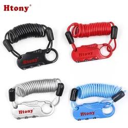 Hot sale Mini Anti-theft Helmet 3 Digit Password Bicycle Lock Portable Bike Cable Lock For Motorcycles Cycling