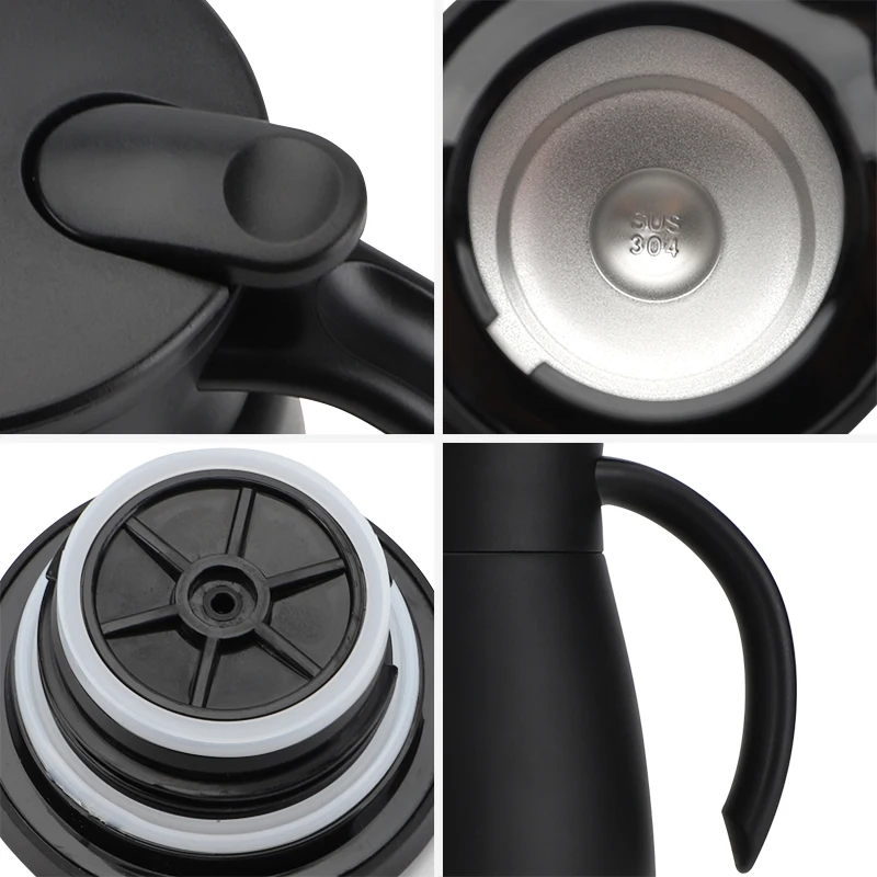 D.KADI Double Wall Stainless Steel Vacuum Insulated Thermos Jug Hot Water Drinking Thermal Tea Portable Coffee Kettle Pot Carafe