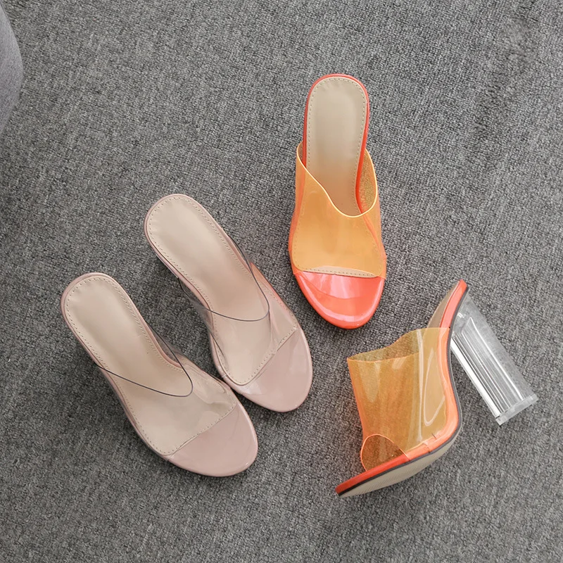 
Women Shoes Crystal Sandals Transparent High Heel Shoes 
