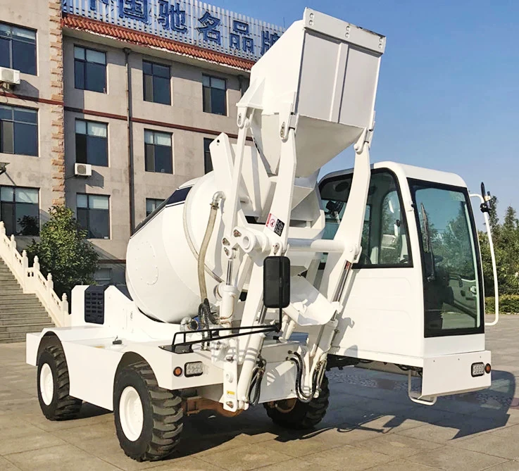 
1.2m3 mini compact small mobile concrete mixer with self feeding mixing truck 