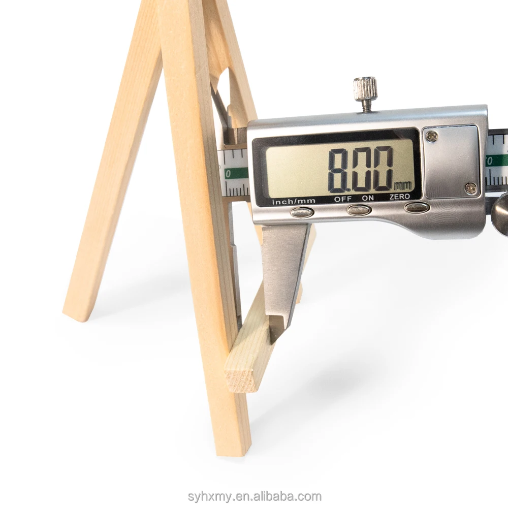 Mini Wood Display Easel, Natural Wooden Tripod Holder Stand for Displaying Small Canvases, Business Cards, Photos