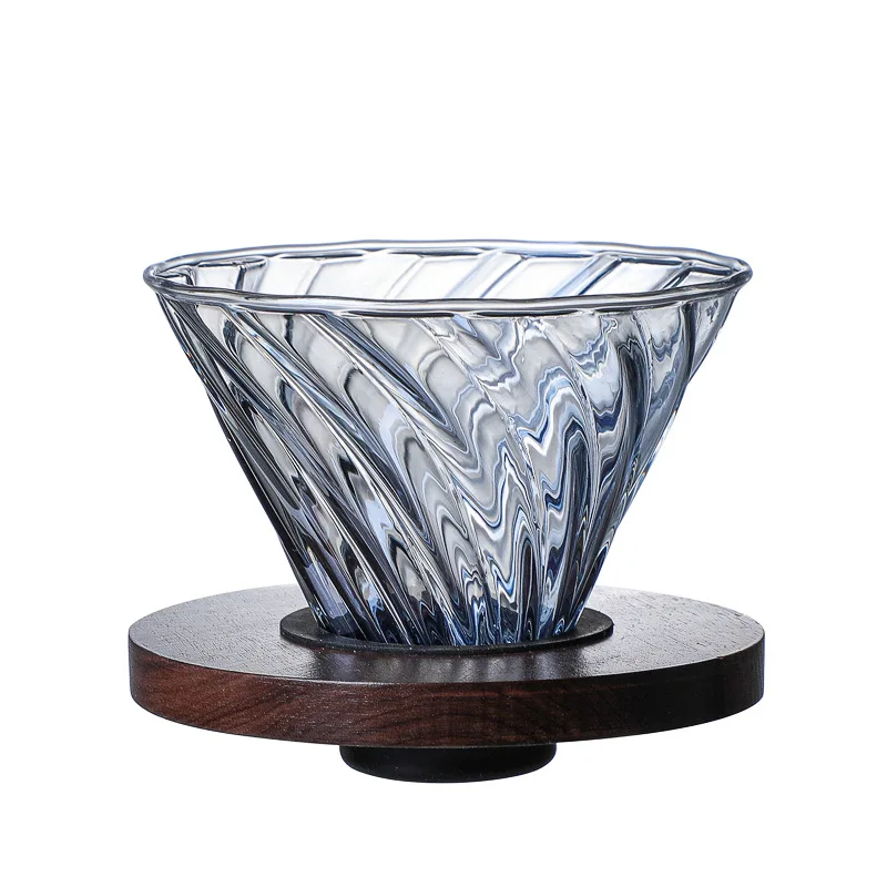 Coffee Maker Wood Stand Coffee Filter Glass Coffee Server Dripper