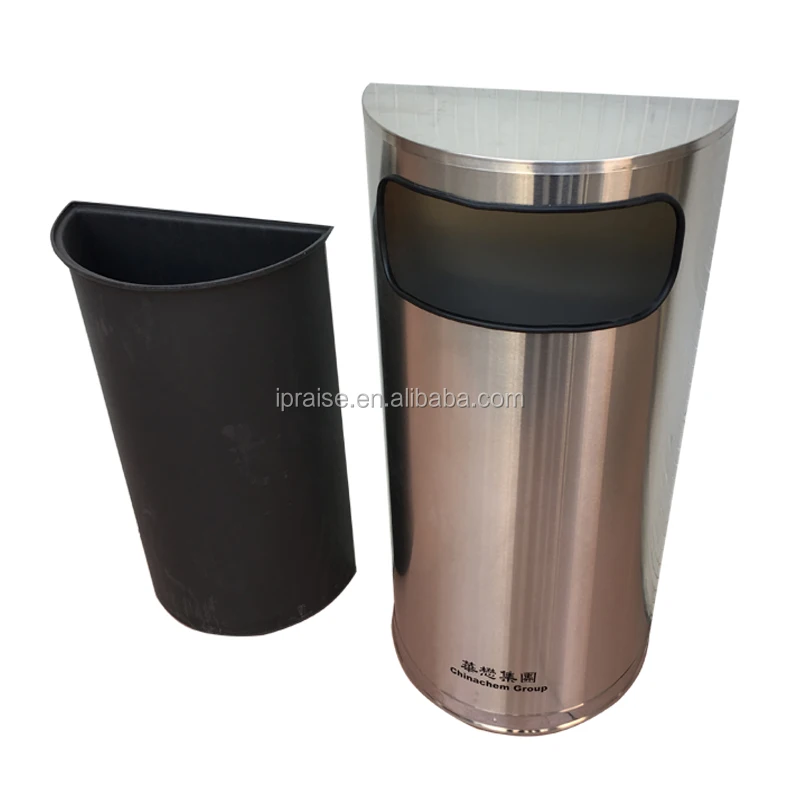 Public outdoor commercial trash and recycling bin stainless steel park street waste garbage can