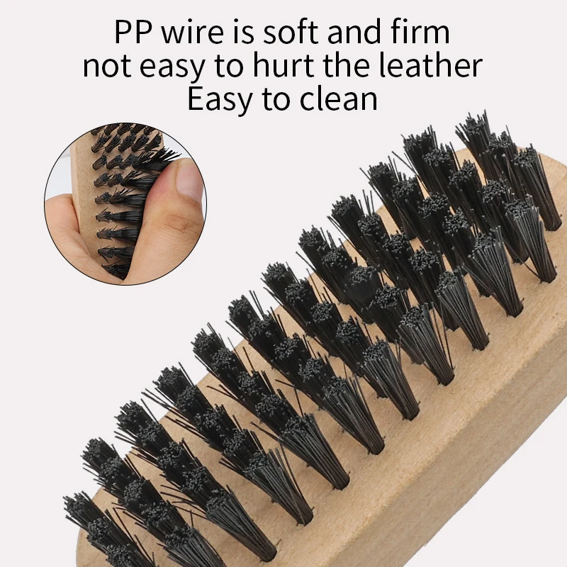 Factory Wholesale Custom Logo Small Wooden Sneaker Shoe Cleaning Brush Pig Hair Brush