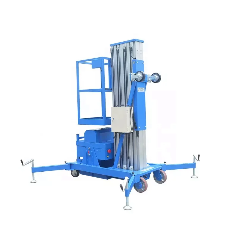 2023 cheap Shandong factory 8-16m double mast aluminium lift/electric manlift hydraulic lifting table