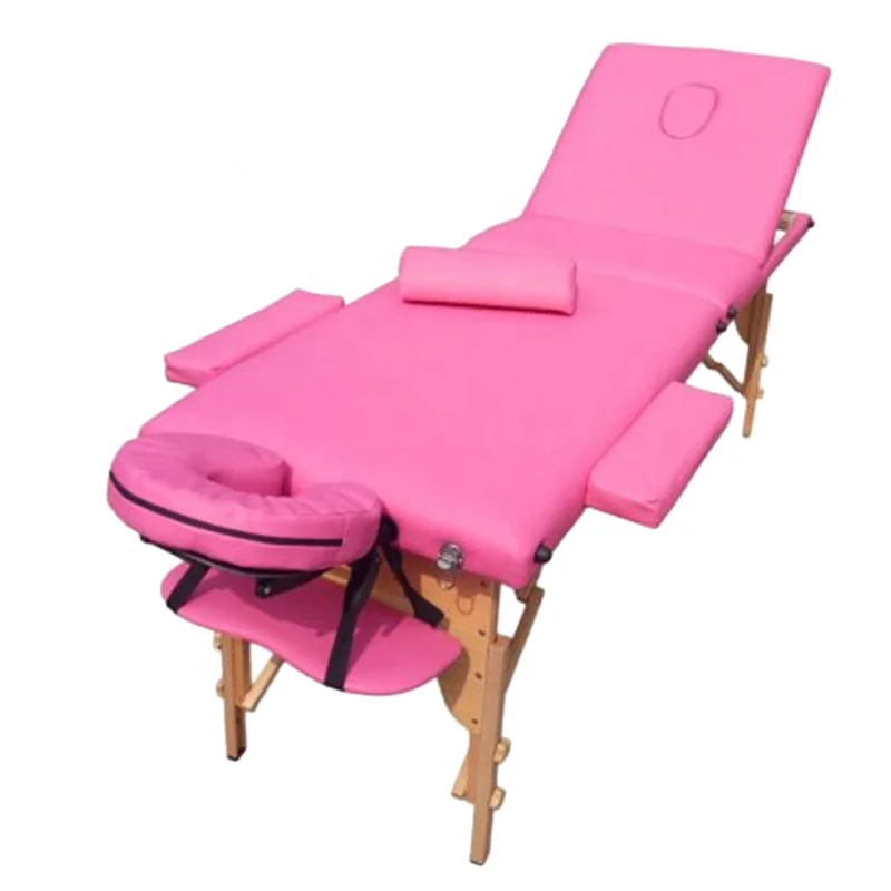 Custom wood massage bed wood double bed designs ayurvedic equipment pink massage table