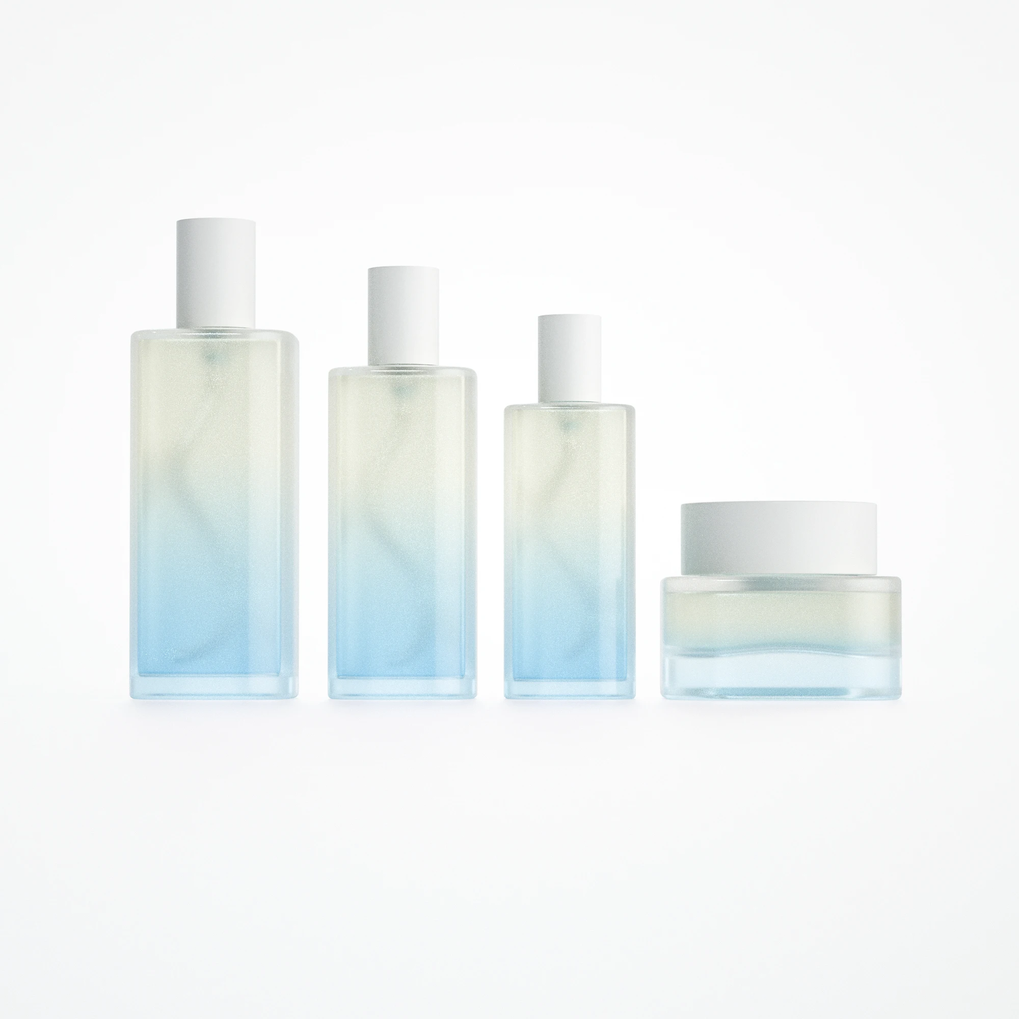 High quality 40g 40ml 80ml 120ml square glass jar lotion cosmetic pump bottle cosmetic set packaging