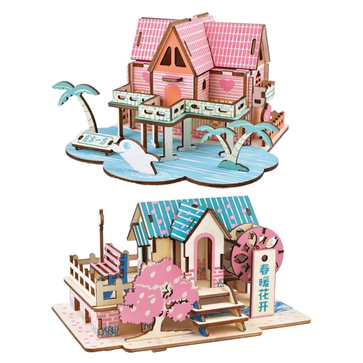 Educational Toy Montessori IQ Mind Puzzles Cube 3D DIY Wood Craft Toys Unfinished Wood Toys