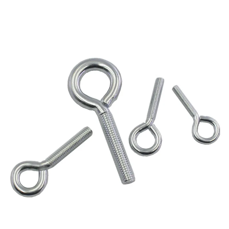 BO GONG M3 M4 M5 M6 M8 M10 Zinc Plated Carbon Steel Sheep Eye Screw Closed Hook With Ring Screw Lifting Ring Sheep Horn Eye Bolt