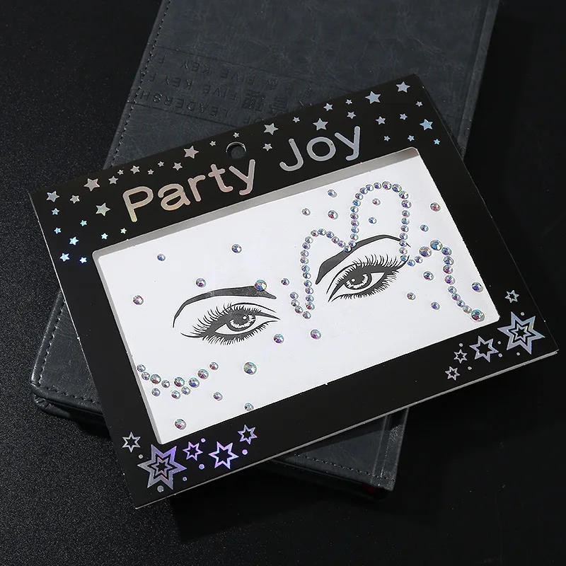 Colorful Butterfly Design Rhinestones Jewelry Artificial Fake Tattoos Festival Make Up Face Jewels for Woman