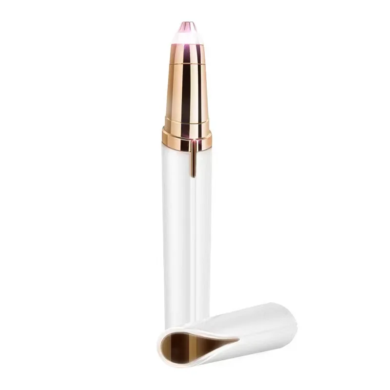 Mini Rechargeable Electric Eyebrow Razor Stainless Steel Blade Hair Removal Trimmer with Light