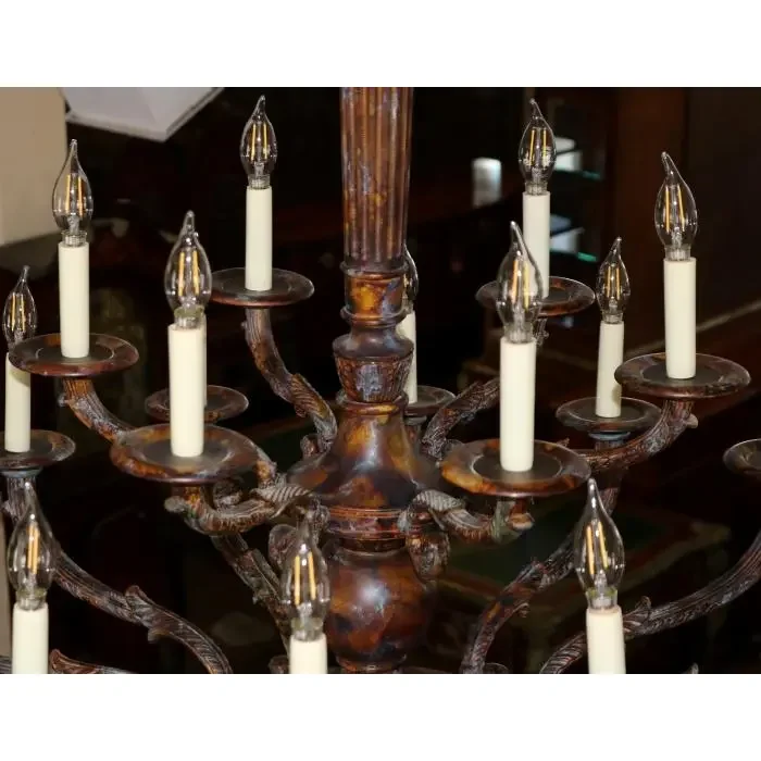 American Style Bronze 18 Light Chandelier Vintage Retro Pendant Light