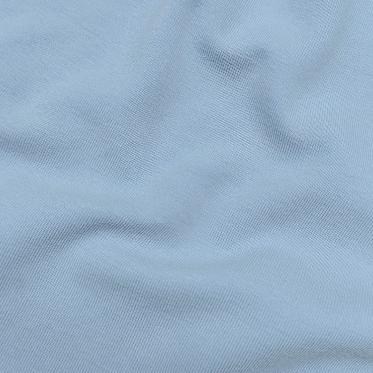 100% Organic Cotton CVC Recycled Poly Span 1x1 Rib Fabric Supplier For Garments