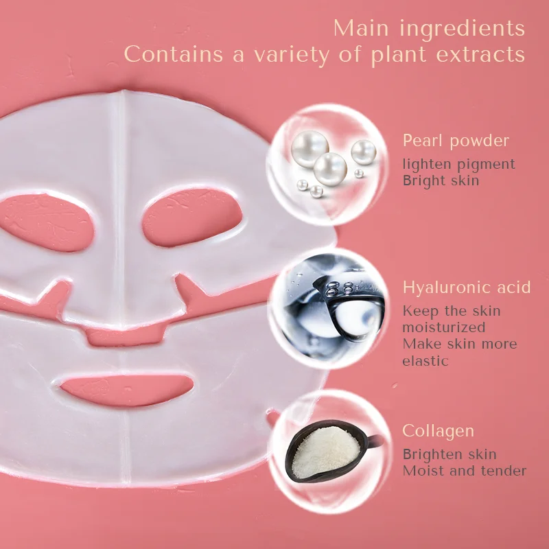 Private Label Bio Beauty Hydrating Whitening Moisturizing Gold Collagen Organic Crystal Sheet Facial Mask Logo