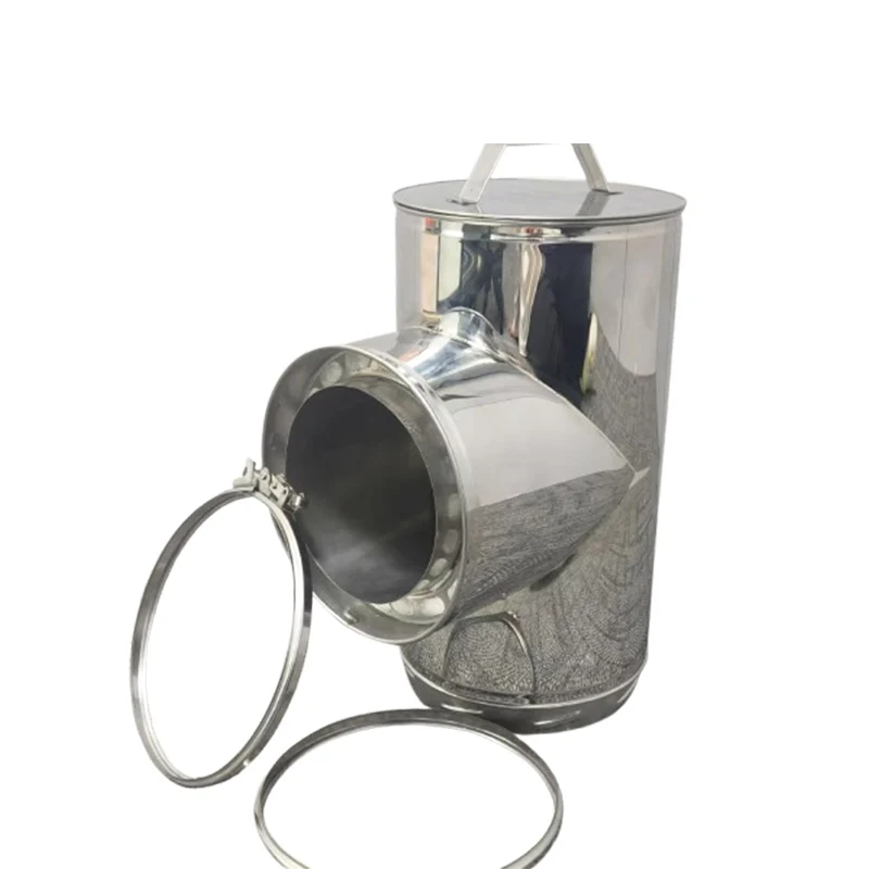 Stainless SS304 SS316 Double Wall Insulated Chimney Straight Pipe And Tee Accessories Fireplace With 4 8 Inch 6inch Twist Lock