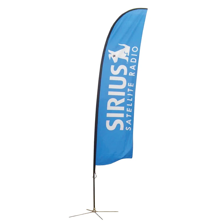 Aluminium economical advertising outdoor flying feather large banner beach flags for promotion