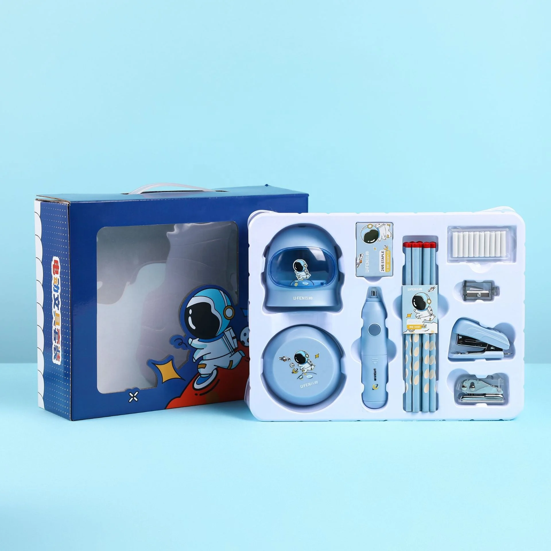 Purple Unicorn Desktop Vacuum Stationery Kit Electric Pencil Sharpener & Eraser with Eraser Refill School Kids Gift Box Set