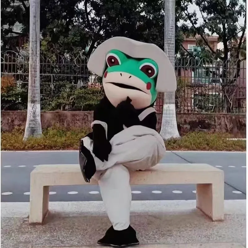 Customized inflatable funny walking cartoon frog doll mascot costume