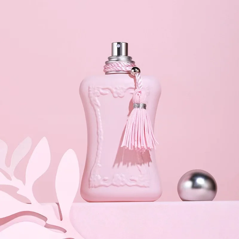 wholesale Soft and light perfume Rose chamomile perfume Pink embossed bottle design perfume  75  ML