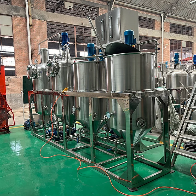 Automatic 1-2t/Day Custom Oil Refinery Machine Seed Roaster Oil Press Filter Making Production Line