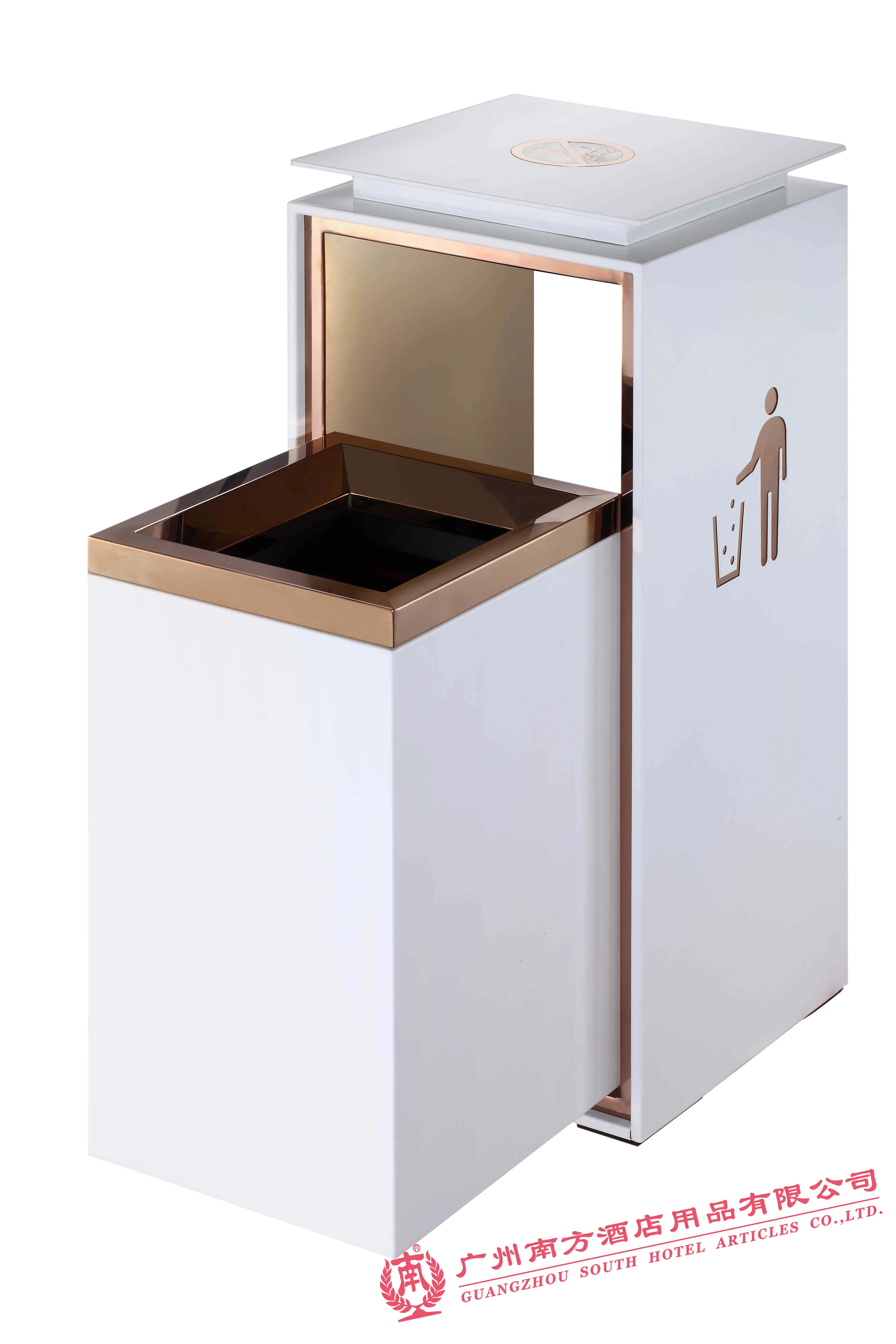 GNF  indoor public commercial rail bin stainless steel recycle waste bin