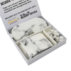 Luxury Wholesale Custom 100% Pure Mulberry 6A Grade Oeko Tex Eye Mask Scrunchies Printed Silk Pillow Case Gift Set