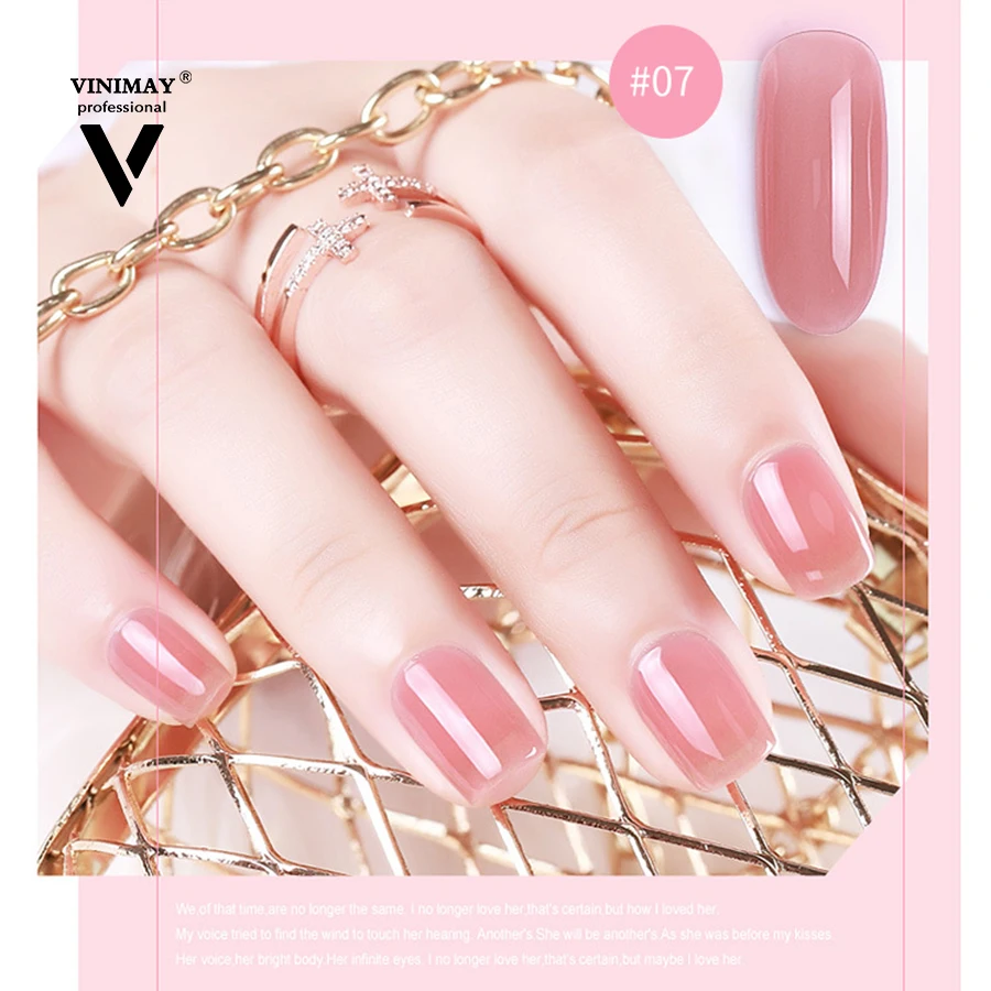 Long Lasting Vinimay Organic Gel Nail Polish Beauty Uv Gel Soak Off Nude Fashion Nail Polish UV Gel Wholesale