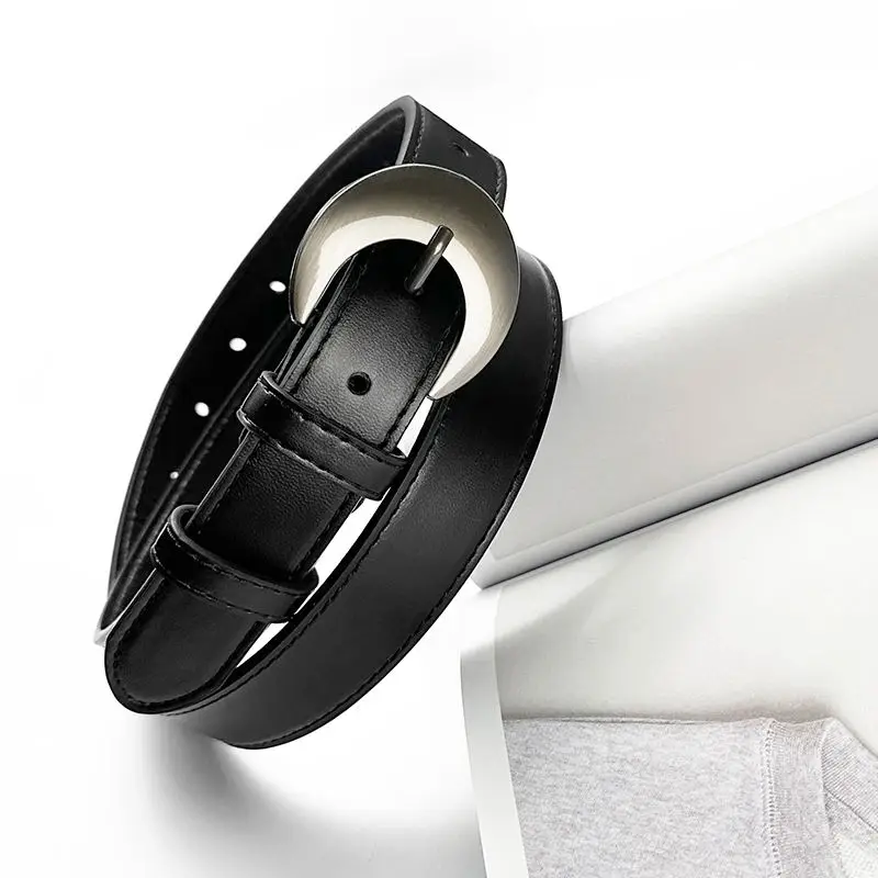Дешевая заводская цена гладкая Пряжка полиуретановый ремень женский винтажный ремень