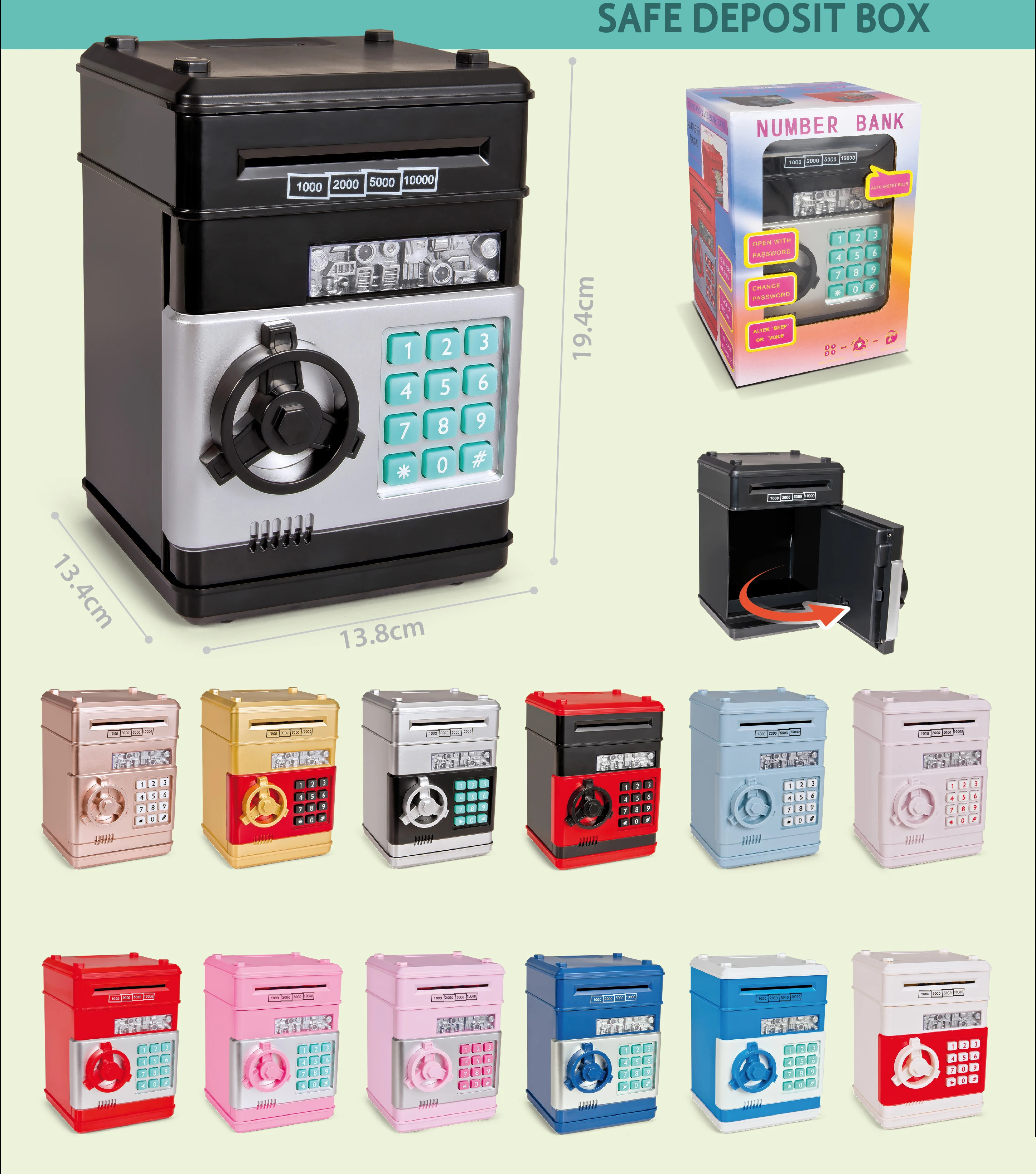 Money bank Cash Coin Can ATM Electronic digital piggy bank cartoon toy password piggy bank toys for kids