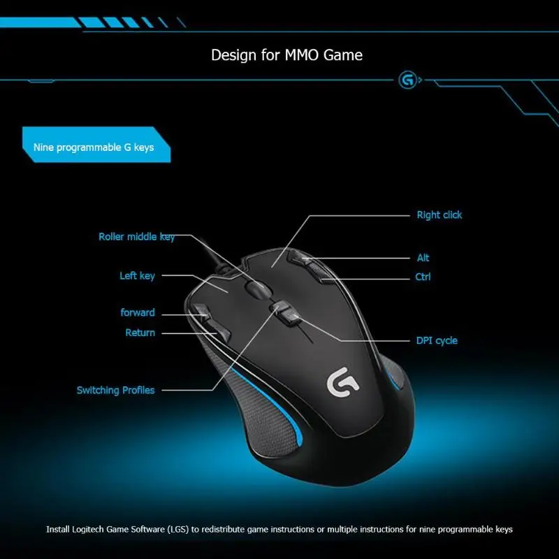 Logitech G300s игровая мышь проводные воздуходувки для рабочего стола