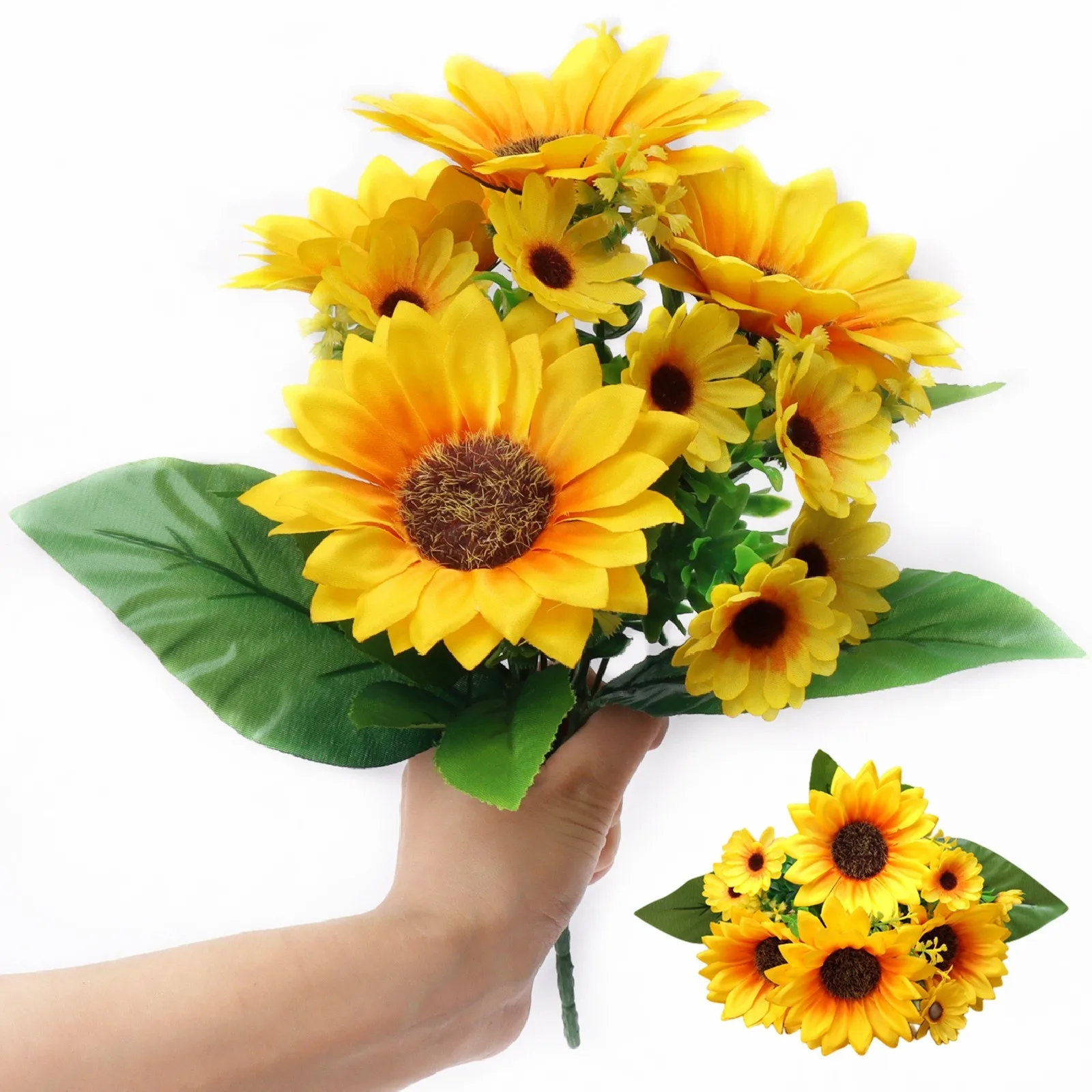 Artificial Sunflower Bouquets Silk Sunflowers for Wedding Bridal Bouquet Home Decor Baby Shower flower garland