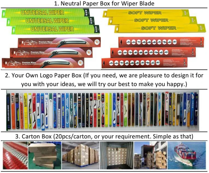 Frameless wiper High Quality Control Rubber Plastic Or Steel Sheet Material Auto Windscreen Wiper Blade