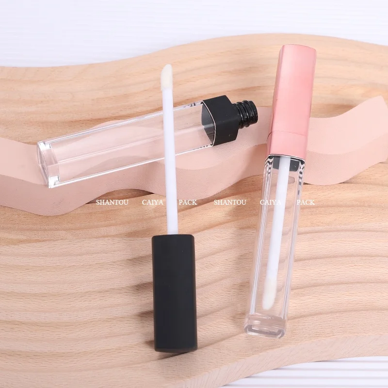 7ml Wholesale Cosmetic packaging manufacturer clear frost gold empty eyeliner tubes plastic slim square eyelashes containers