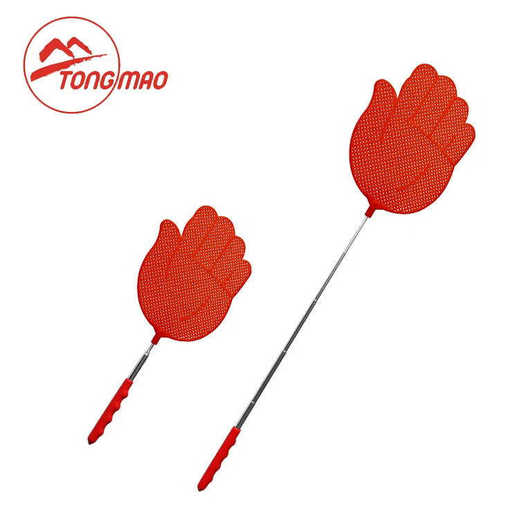 Plastic Handshape Telescopic Extendable Handle Flyswatter Prevention Of Mosquito Bites