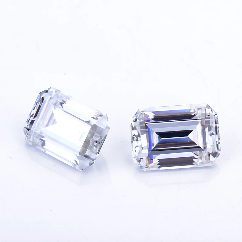 Starsgem moissanite diamond D color 8*10mm Emerald cut pass diamond tester hip hop vvs moissanite color diamond for ring