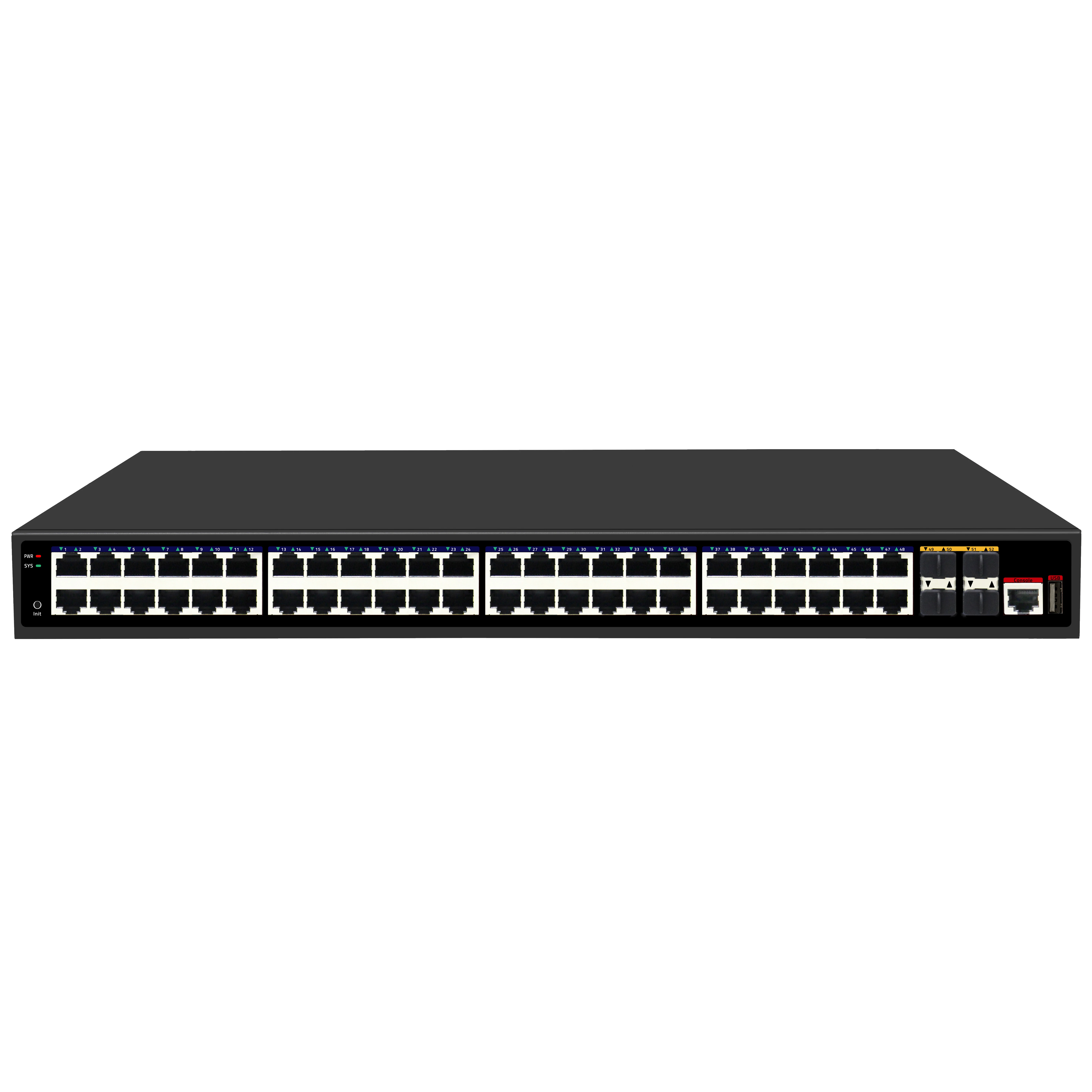 Factory Price 10G gigabit network switch 48 ports gigabit 4 port 10 gigabit network switch fiber optic switch hub OEM