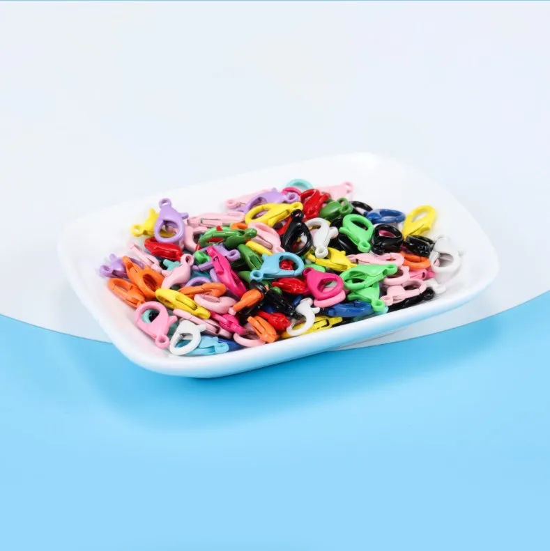 Plastic Clasps Lobster DIY Bracelet Necklace Jewelry Colorful Lobster Clasp Key Hook Chain 20pcs/bag